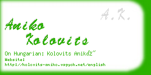 aniko kolovits business card